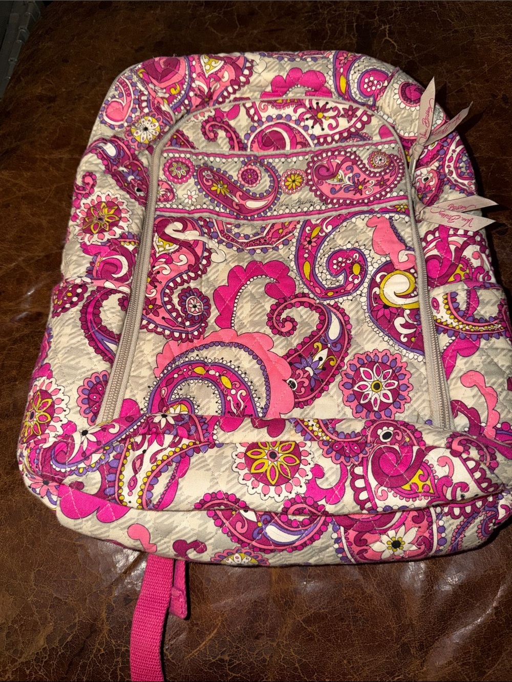 Vera Bradley Pink Paisley Quilted Backpack